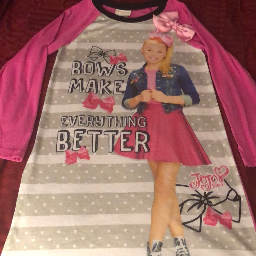 JoJo Siwa girls sleepwear nightgown pajamas w bow size 8